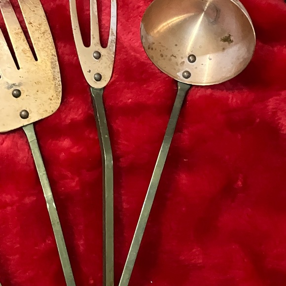 Vintage Set of 4 Copper Hanging Cooking Utensils - Picture 3 of 16